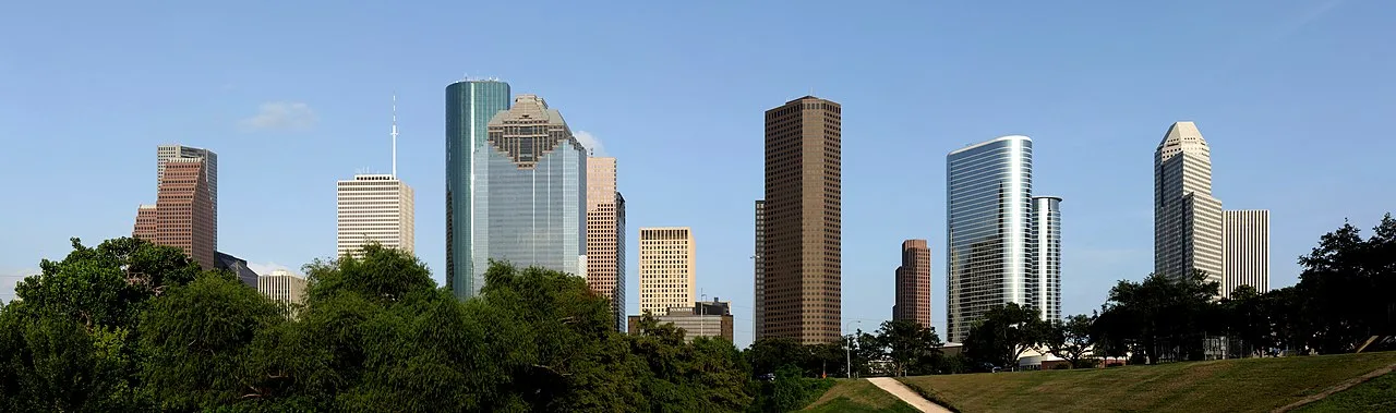 Houston skyline at dusk — Netherlands face Sweden at Houston Stadium in Group F