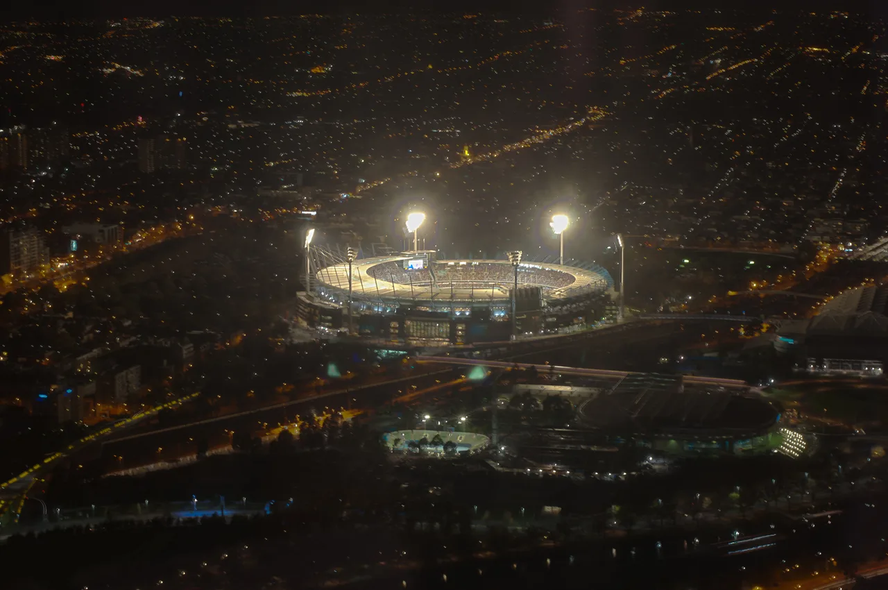 A floodlit stadium at night, evoking the spotlight ahead of the 2026 Ballon d'Or ceremony, where no single World Cup 2026 storyline has a clear hold on the award