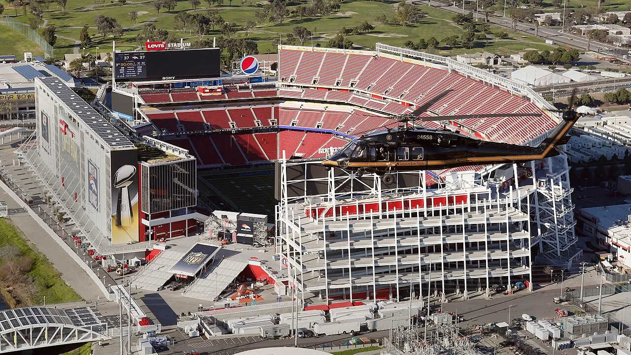 Levi's Stadium in Santa Clara, California — known during the 2026 World Cup as San Francisco Bay Area Stadium, hosting 6 World Cup 2026 matches including Australia vs Türkiye in the Group D opener on June 13, plus the second Group D fixture between Paraguay and Australia on June 25, two Group J Jordan games and a Round of 32 on July 1